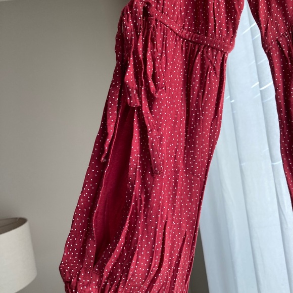 NWT American Eagle Red Polka Dot Dress - Picture 3 of 6